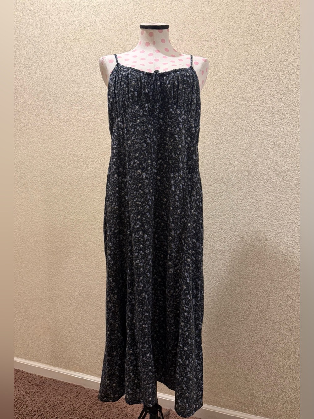 No Boundaries Navy Floral Midi Dress